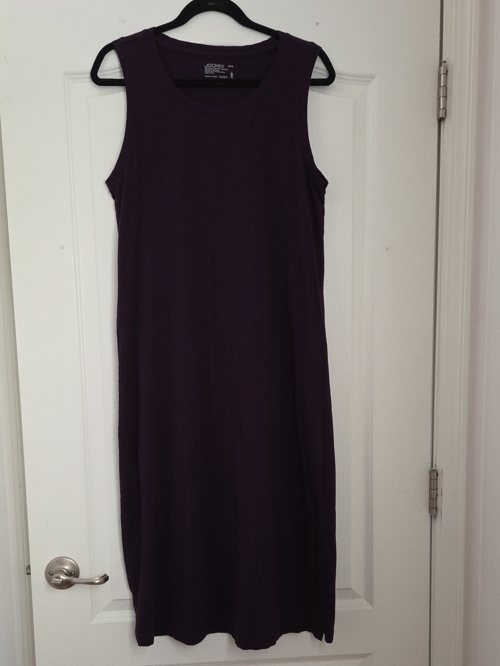 Jockey Sleeveless Midi Dress in Deep Plum